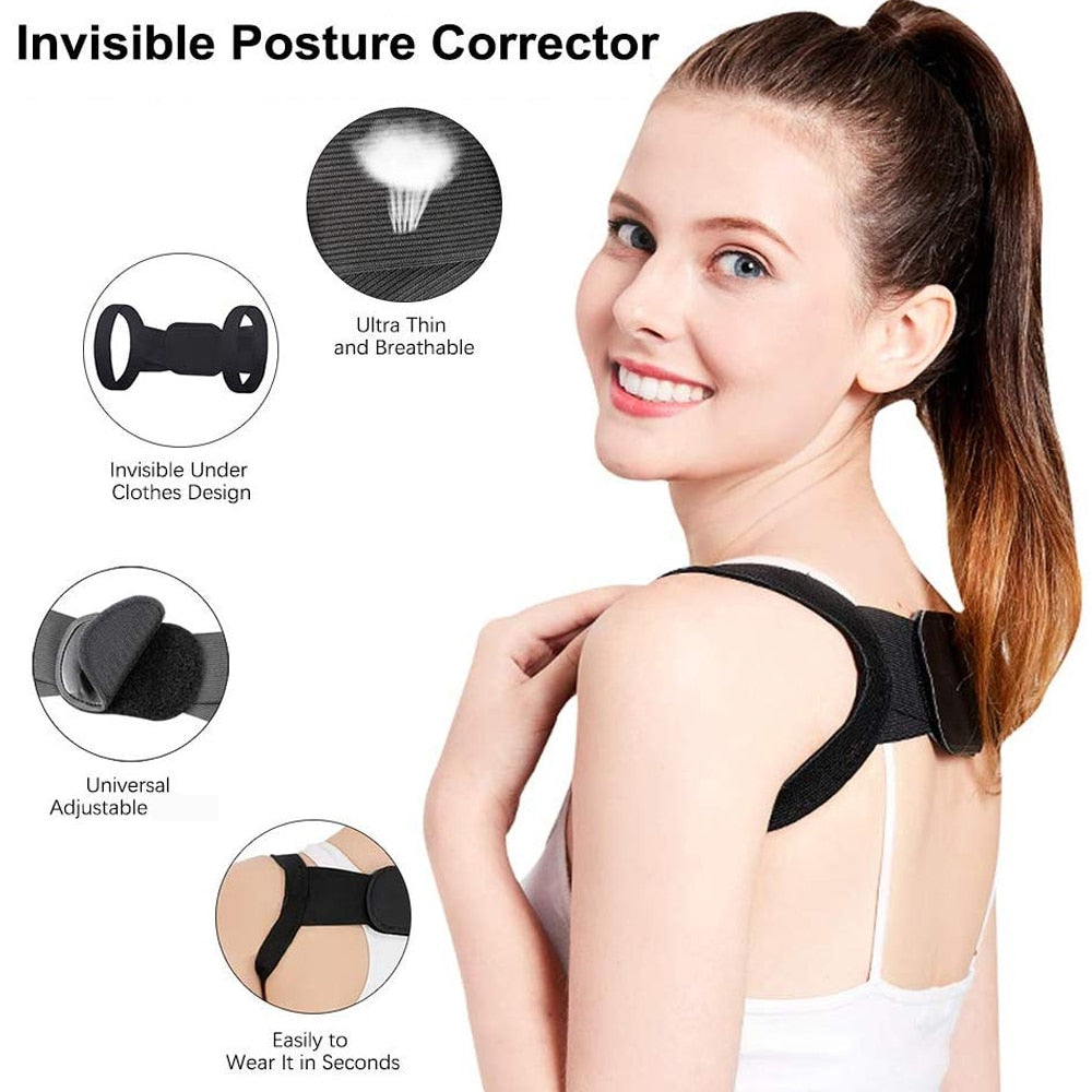 Adjustable Posture Corrector Back Support Shoulder Back Brace Posture  Correction Spine Postural Corrector Health Fixer Tape (Color : Choose Your  Size, Size : L) : : Health & Personal Care
